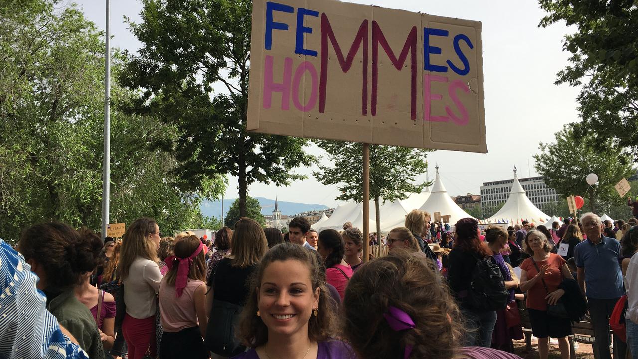 Un panneau exigeant une vraie égalité femmes-hommes durant la grève des femmes du 14 juin 2019 à Genève. [DR - Stéphanie Jaquet]