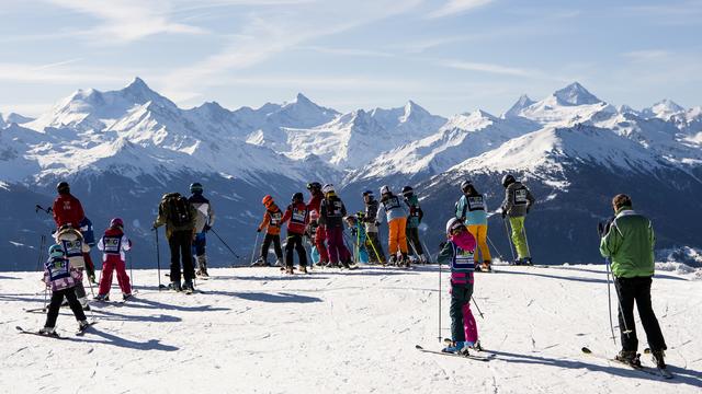 Le domaine skiable de Crans-Montana. [Keystone - Jean-Christophe Bott]