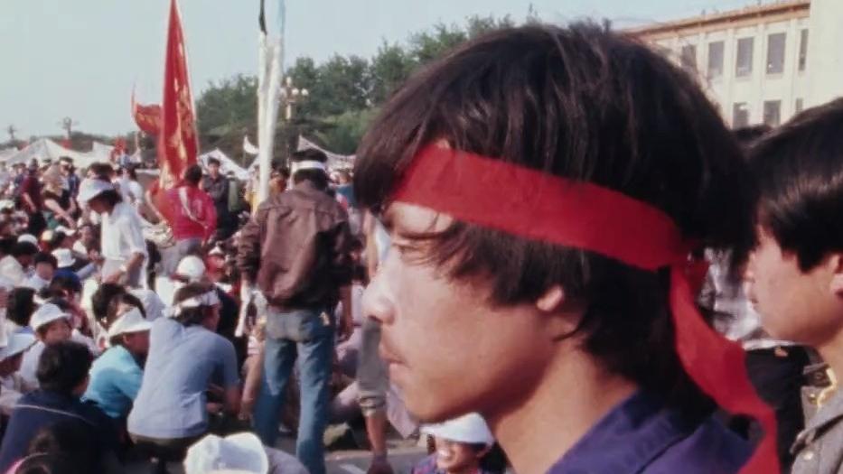 Les manifestants de la place Tiananmen, mai 1989.