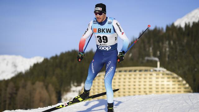 Dario Cologna, en action dans les Grisons. [Keystone - Gian Ehrenzeller]