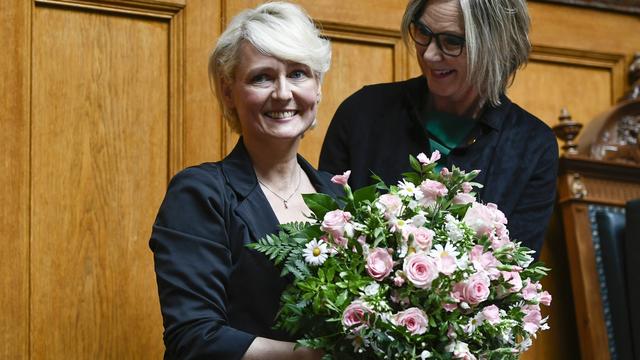 La PLR vaudoise Isabelle Moret, nouvelle présidente du Conseil national. [Keystone - Anthony Anex]