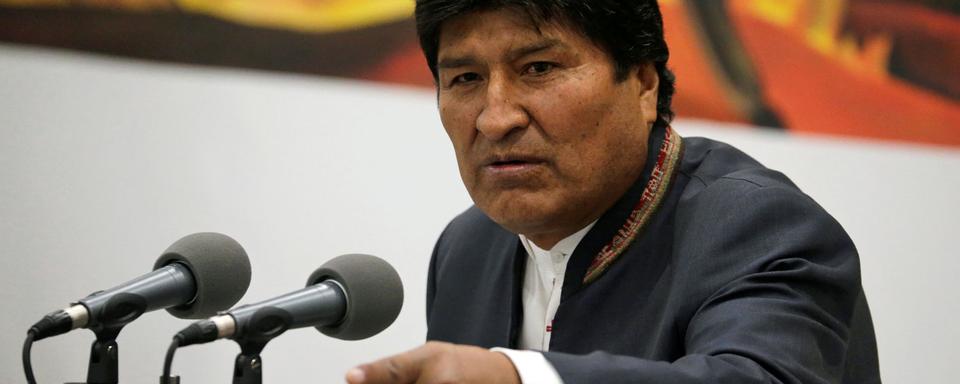 Evo Morales proclame sa victoire devant la presse à la Paz, 24.10.2019. [Reuters - David Mercado]