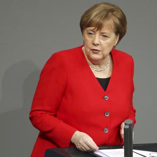Angela Merkel a jugé que les Européens pouvaient accorder un report du Brexit. [Keystone - Hayoung Jeon]