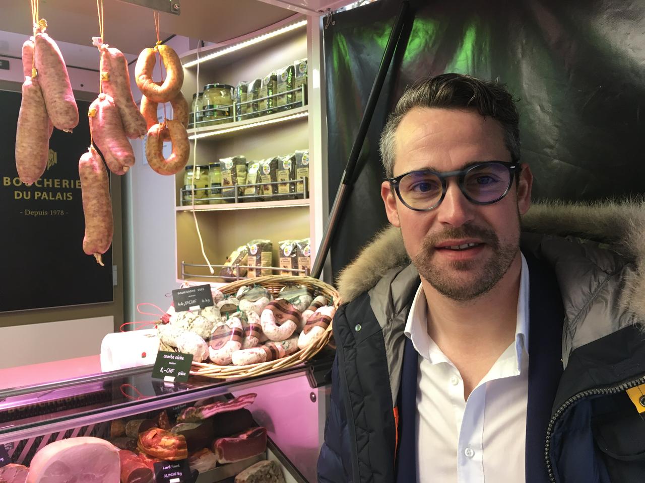 Blaise Corminboeuf, directeur de la boucherie du Palais à Carouge. [PEJ]