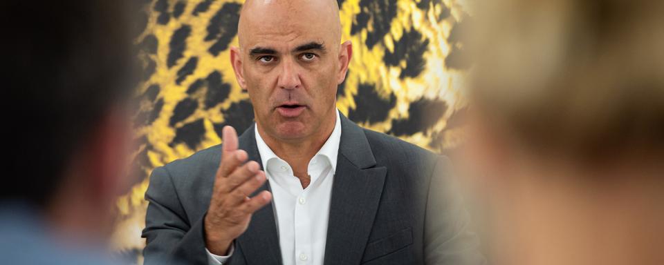 Le conseiller fédéral Alain Berset à Locarno, 08.08.2019. [Ti-Press/Keystone - Elia Bianchi]