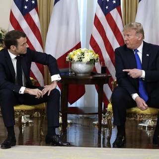 Emmanuel Macron et Donald Trump lors de leur rencontre à Londres, 03.12.2019. [AP/Keystone - Evan Vucci]