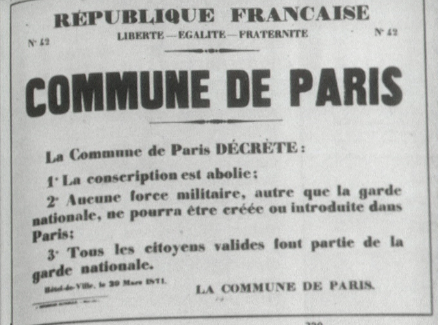 Publication de la Commune de Paris, 1871. [RTS]