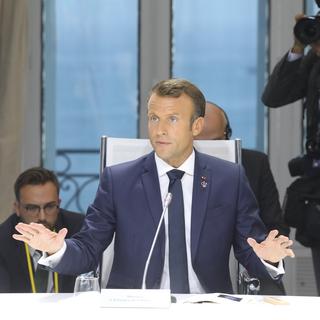 Emmanuel Macron au G7. [EPA/Keystone - Ludovic Marin]