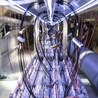 La pile à combustible microbienne photographiée à la station d’épuration de Châteauneuf (VS), lors de la présentation de ce projet-pilote et de ses enjeux par la HES-SO Valais-Wallis, le 6 mars 2019. [Keystone - Adrien Perritaz]