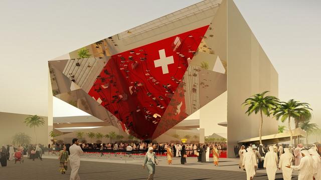 Image de synthèse du futur pavillon suisse à l'exposition universelle de Dubaï. [House of Switzerland]