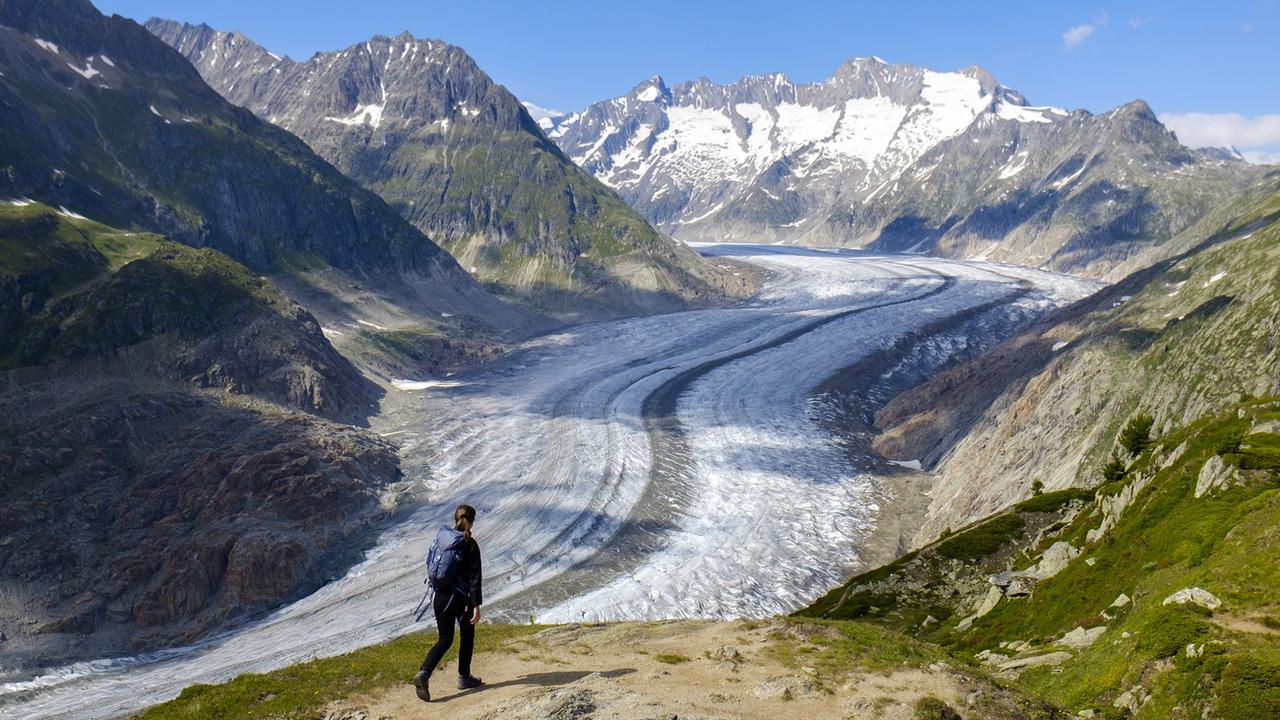 Le glacier d'Aletsch photographié le 7 juillet 2018. [Keystone - Anthony Anex]