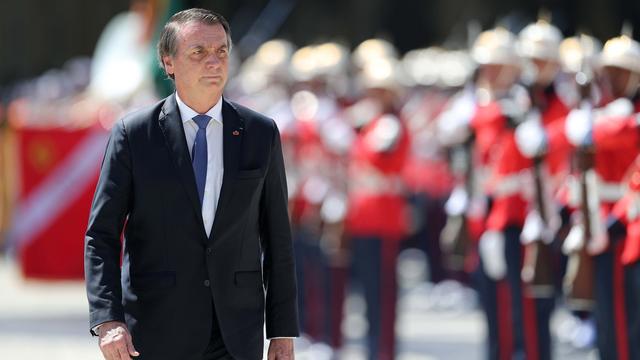 Le président brésilien Jair Bolsonaro photographié le 7 mars 2019 lors d'une cérémonie militaire à Rio de Janeiro. [EPA - Antonio Lacerda]