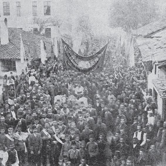 Révolution des Jeunes-Turcs à Prilep (actuelle Macédoine du Nord) en 1908.
