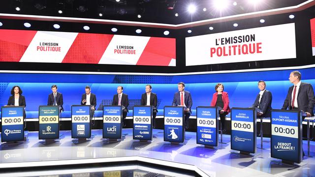 Le premier débat en France pour les élections européennes, sur France 2. [AFP - Bertrand Guay]