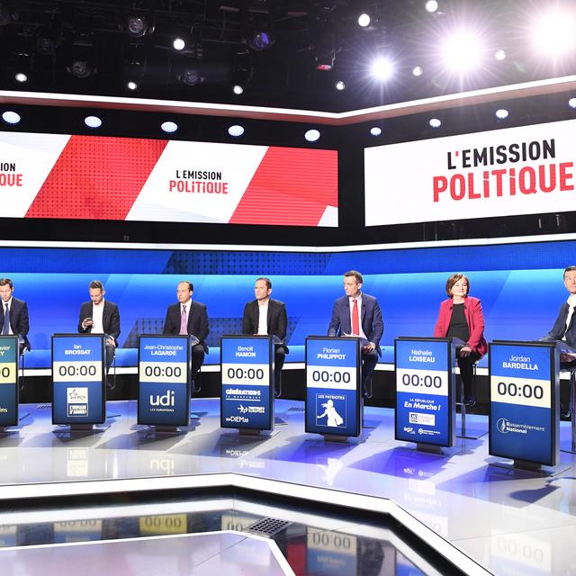 Le premier débat en France pour les élections européennes, sur France 2. [AFP - Bertrand Guay]