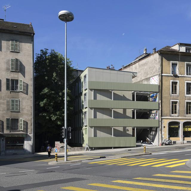 Le site de Fort-Barreau, en ville de Genève, est composé de 19 logements relais. [Ville de Genève - Nicole Zermatten]
