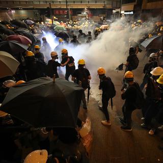 Des manifestants anti-extradition à Hong Kong, le 28 juillet 2019. [EPA/Keystone - Ritchie B. Tongo]