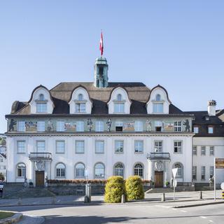Le bâtiment du gouvernement d'Appenzell Rhodes-Extérieures, à Herisau. [Keystone - Christian Beutler]