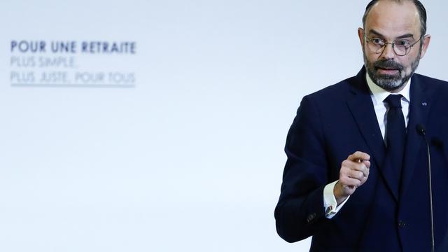 Le Premier ministre français Edouard Philippe présente le contenu de la réforme des retraites. [Keystone - Thomas Samson/Pool]