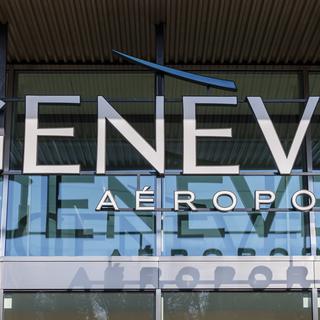 Le logo de l'aéroport de Genève. [Keystone - Martial Trezzini]