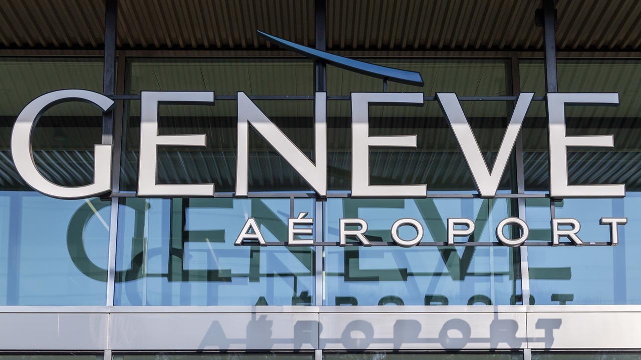 Le logo de l'aéroport de Genève. [Keystone - Martial Trezzini]