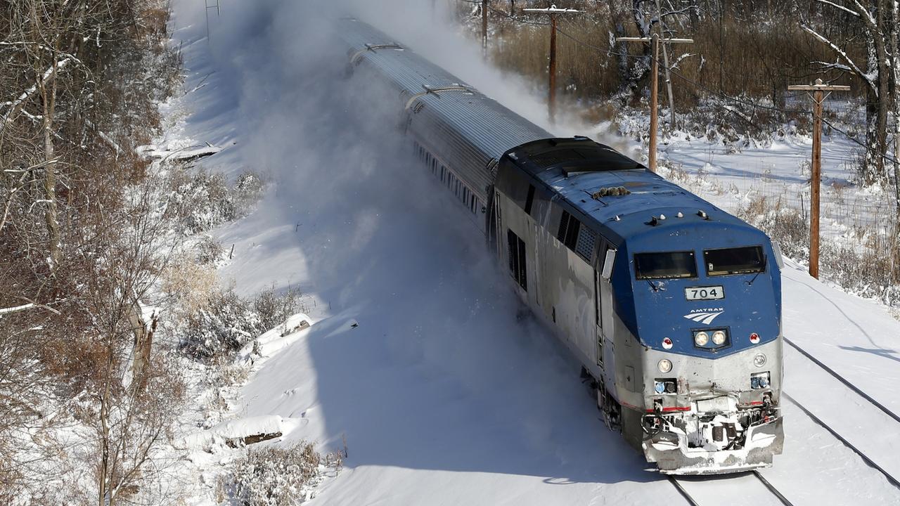 Un train Amtrak dans la neige (image d'illustration). [Keystone - AP/Mike Groll]