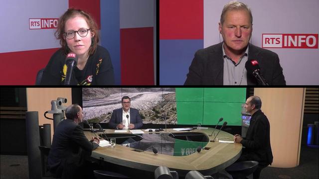 Myriam Roth, Pierre-André Page, Dominique Rochat et Laurent Horvath, géo-économiste de l'énergie. [RTS]