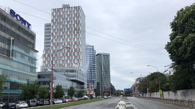 Le quartier d'affaires Nivy à Bratislava, en Slovaquie. [RTS - Juliette Galeazzi]