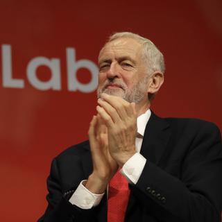 Le chef de l'opposition Jeremy Corbyn durant la conférence du parti travailliste à Brighton [AP Photo/Keystone - Kirsty Wigglesworth]