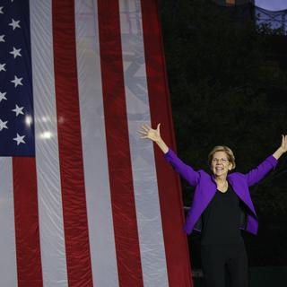 Elizabeth Warren lors d'un rallye à New York le 16 septembre 2019. [AFP - Drew Angerer/Getty Images]