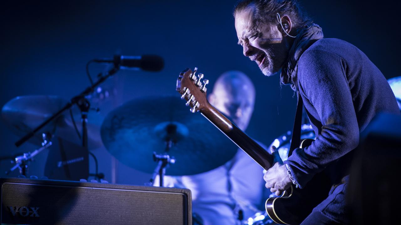 Thom Yorke, du groupe britannique Radiohead, lors de l'Openair de Saint-Gall, en 2016. [Keystone - Gian Ehrenzeller]