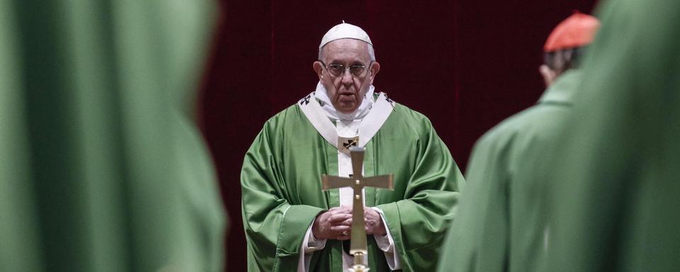 Le pape François lors du sommet sur les abus sexuels dans l'Eglise au Vatican, 24.02.2019. [EPA/Keystone - Giuseppe Lami]