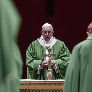 Le pape François lors du sommet sur les abus sexuels dans l'Eglise au Vatican, 24.02.2019. [EPA/Keystone - Giuseppe Lami]