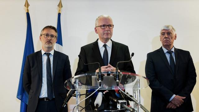 Le procureur de la République de Paris Rémy Heitz lors de sa conférence de presse samedi 25 mai. [AFP - Jeff Pachoud]