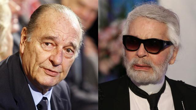 Jacques Chirac et Karl Lagerfeld. [Keystone/AFP]