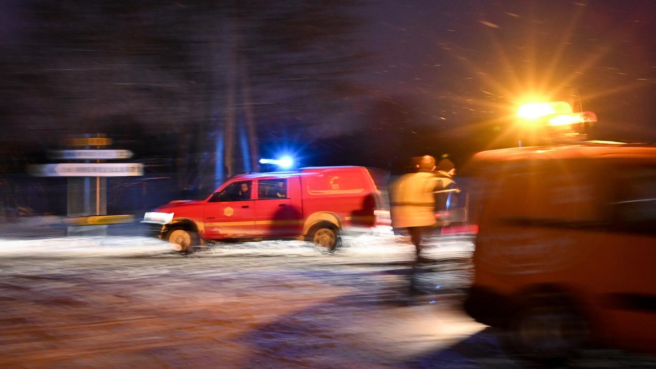 Les secours sur le lieu du crash près de Mignovillard, le 9 janvier 2019. [AFP - Fabrice Coffrini]