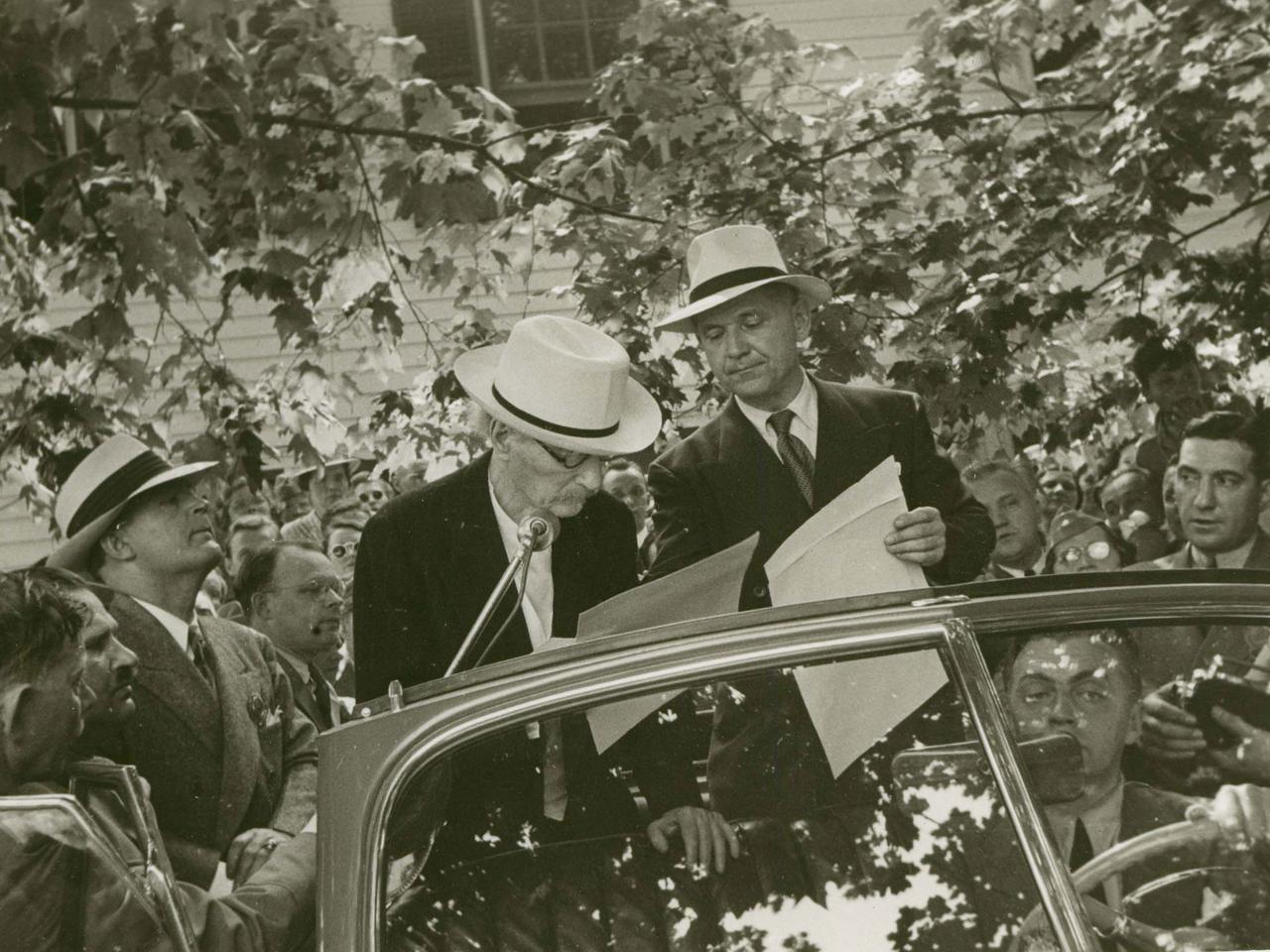 L'ultime discours de Paderewski, prononcé le 22 juin 1941 à Oak Ridge, dans le New Jersey, lors d'une rencontre d'anciens combattants polonais. [Collections du Musée Paderewski de Morges]