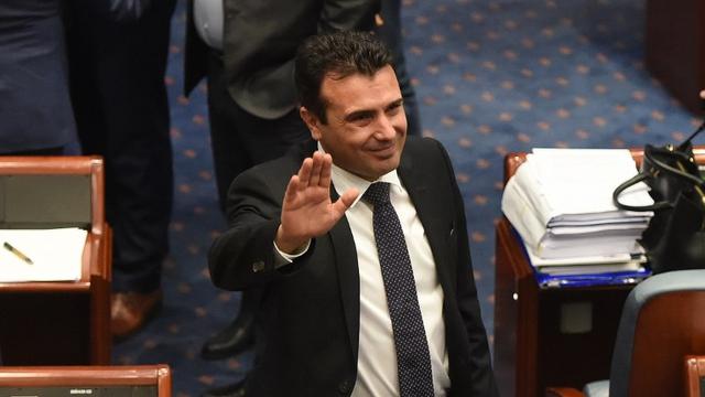 Le Premier ministre Zoran Zaev après l'adoption du vote pour changer le nom du pays en "République de Macédoine du Nord" [AFP - Robert Atanasovski]