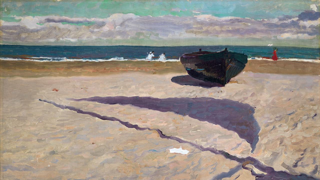 Joaquín Sorolla y Bastida, "L’ombre de la barque", 1903, un tableau à découvrir à la Fondation de l'Hermitage dans le cadre de l'exposition "Ombres". [Museo Sorolla, Madrid]