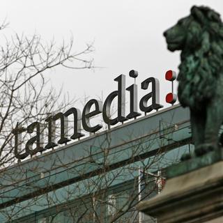 Le logo de Tamedia à Zurich. [Keystone - Alessandro Della Bella]
