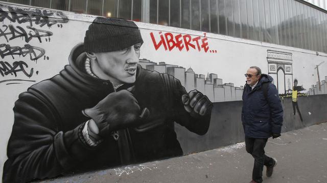 Le gilet jaune et ex-boxeur Christophe Dettinger. [keystone/AP - Michel Euler]