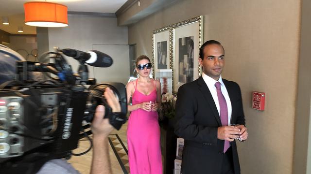 George Papadopoulos et son épouse Simona Mangiante Papadopoulos à West Hollywood, Los Angeles. [RTS - Philippe  Revaz]