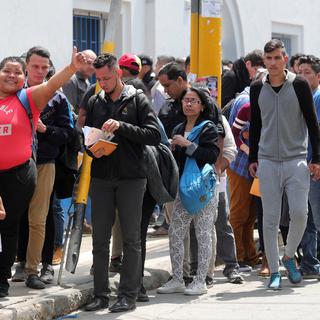 Depuis début 2018, plus de 700'000 Vénézuéliens se sont installés au Pérou pour fuir la crise. [Keystone/EPA - Ernesto Arias]