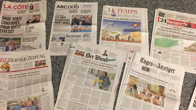 Les Unes de la presse au lendemain des élections. [RTS]