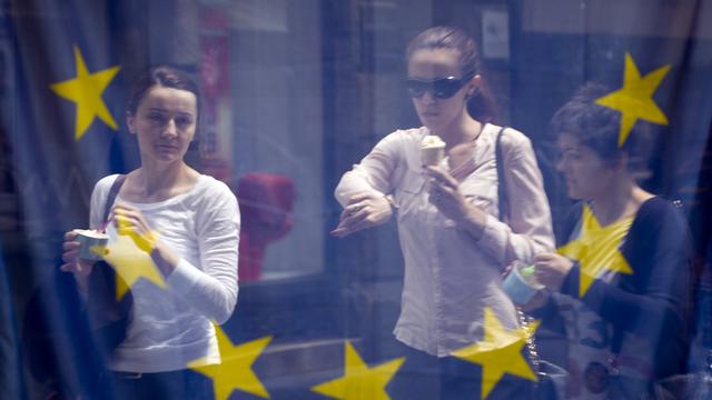 Des jeunes européennes, à Zagreb, en Croatie. [AP Photo/Keystone - Darko Bandic]