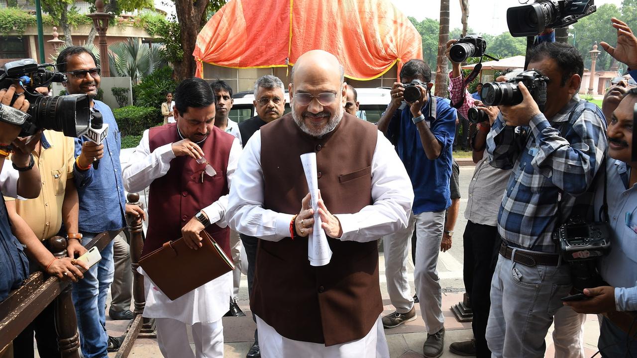 L'annonce a été faite par le ministre de l'Intérieur Amit Shah face au Parlement indien. [Keystone - Str]