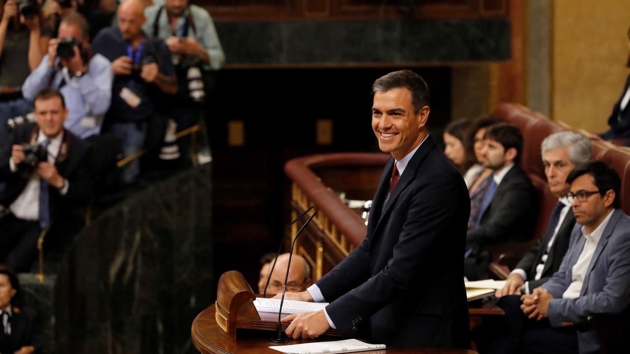 Le parti socialiste de Pedro Sanchez dispose de 132 sièges sur 350 au Parlement. [Keystone]
