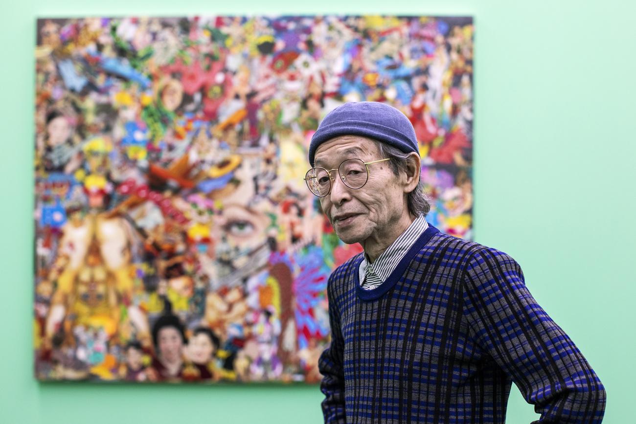 L'artiste japonais Keiichi Tanaami au Kunstmuseum de Lucerne le 5 avril 2019 dans le cadre du festival Fumetto. [Keystone - Alexandra Wey]