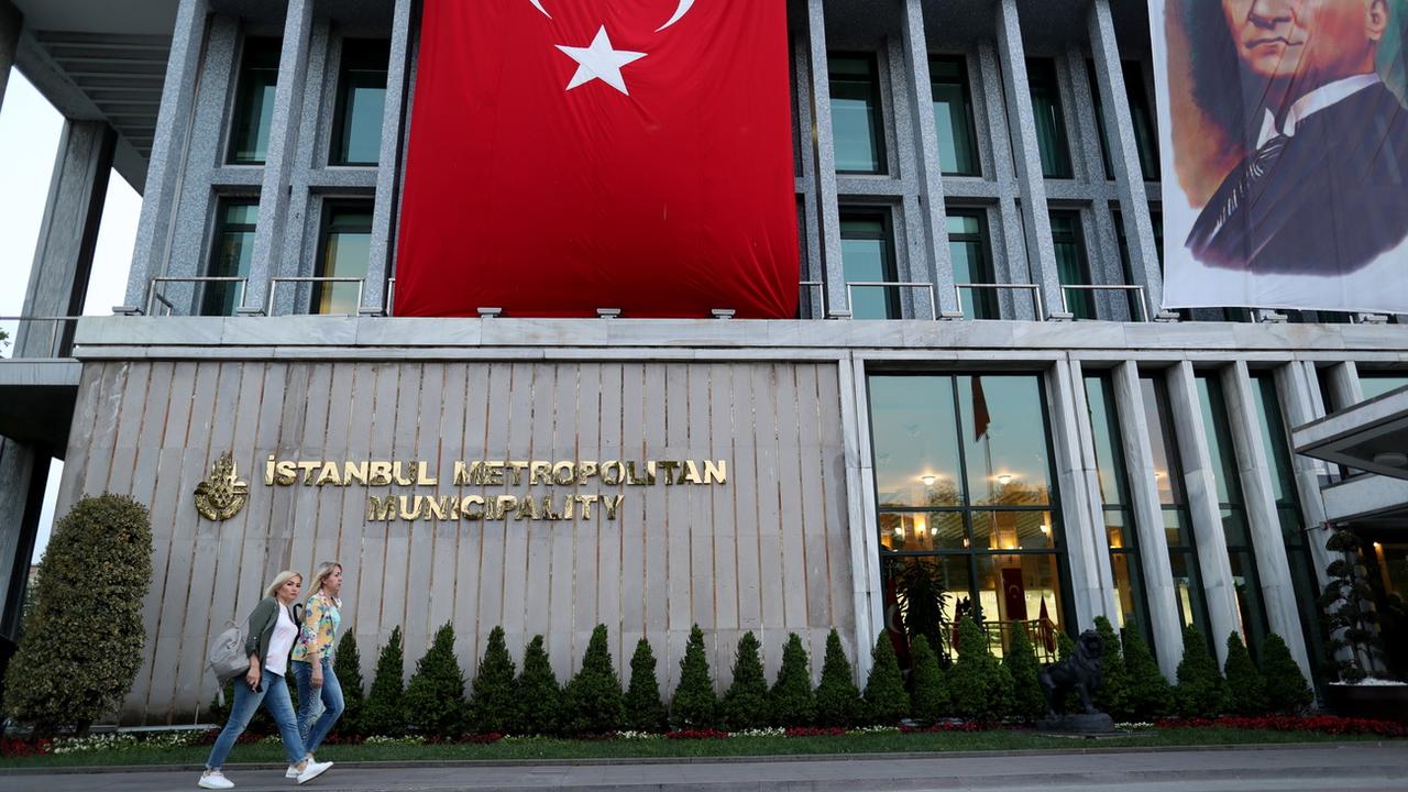 Le siège de la Municipalité d'Istanbul. [Keystone - EPA/SEDAT SUNA]