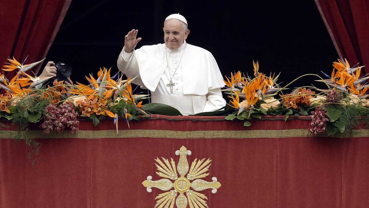 Le pape François lors de sa bénédiction Urbi et Orbi, dimanche 21.04.2019 au Vatican. [AP/Keystone - Andrew Medichini]
